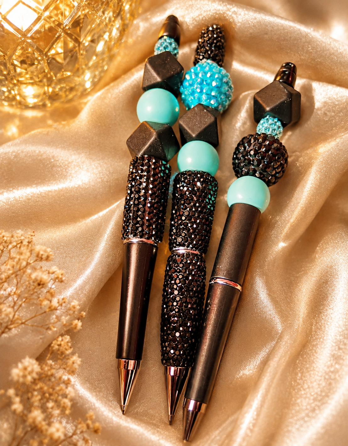 Noir Sparkle Turquoise 3 Piece Pen Set