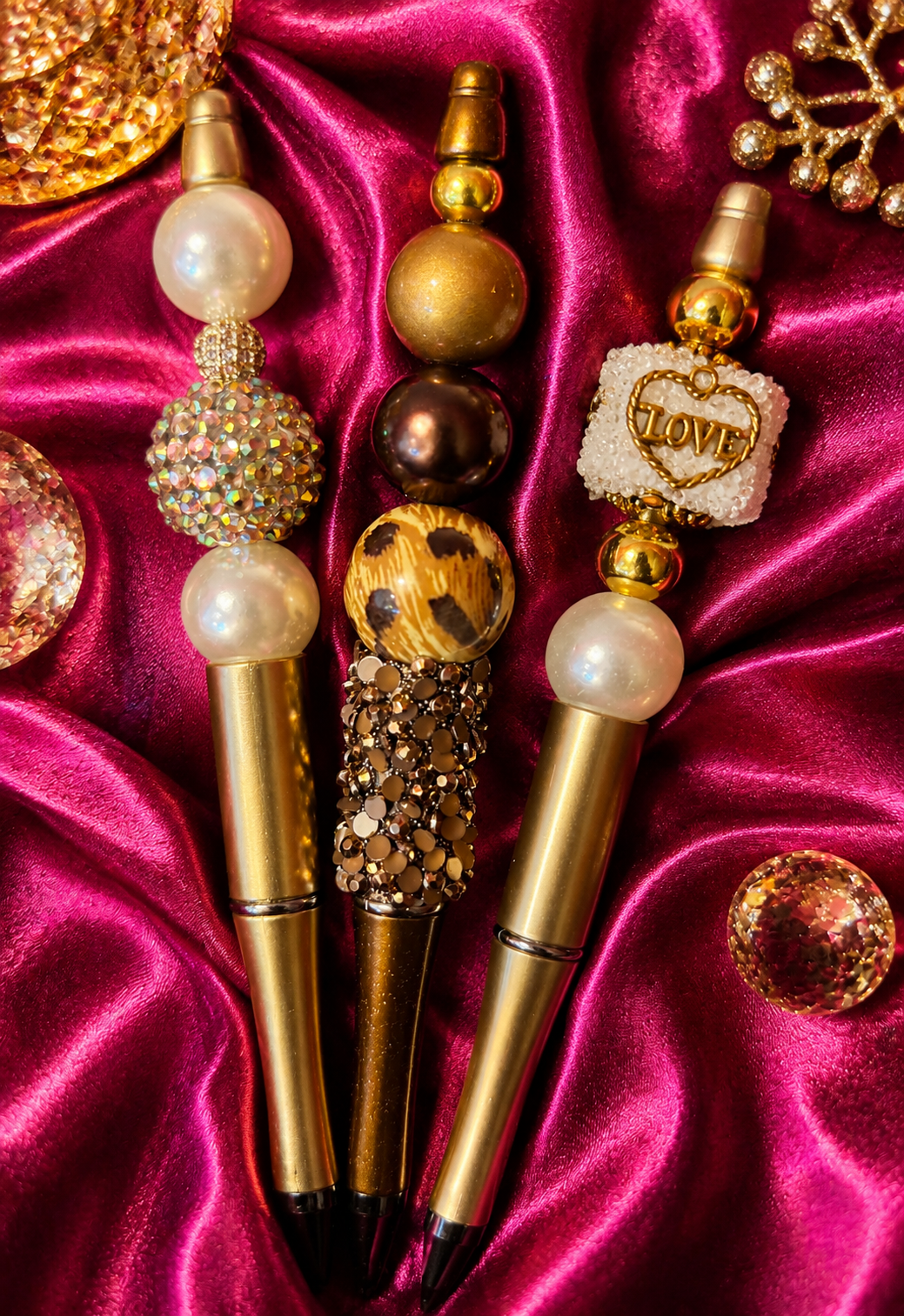 Creme de Or 3-Piece Embellished Pen Set