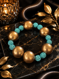 Golden Shores Turquoise Rhinestone Bracelet