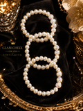 3 Piece Simulated Pearl & Rhinestone Bracelet Set