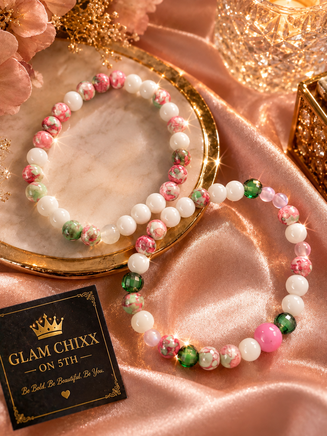 Pink & Green Dreams 2-Piece Bracelet Set
