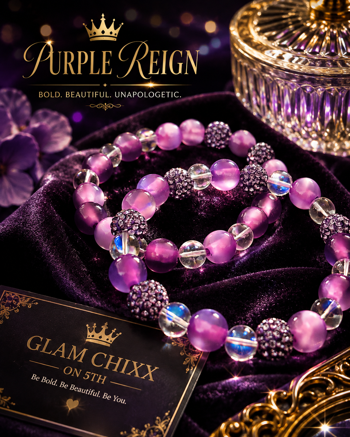 Purrfectly Purple 2-Piece Bracelet Set