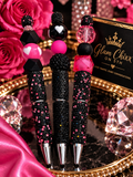 Midnight Kiss Hot Pink Heart Glam Pen Trio