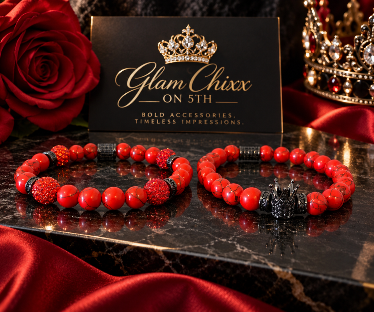 👑 Crimson Reign Bracelet Set