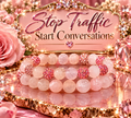 Blushing Empress Quartzite & Pavé Bracelet Duo 🌸👑